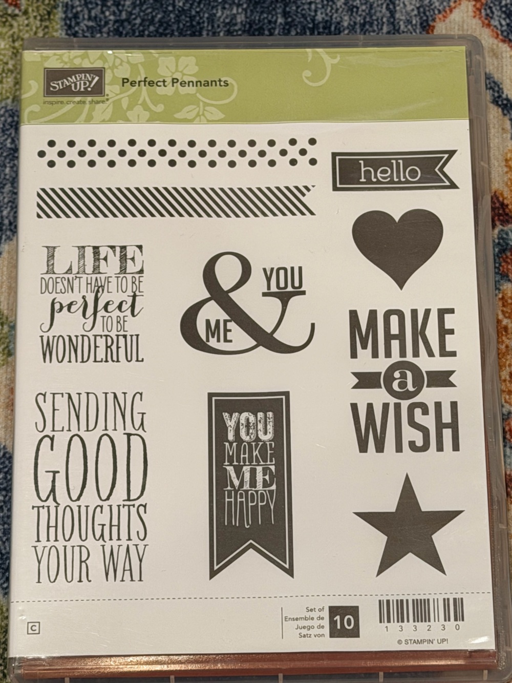 Stampin' Up! Perfect Pennants Clear Stamp Set - Black Designs